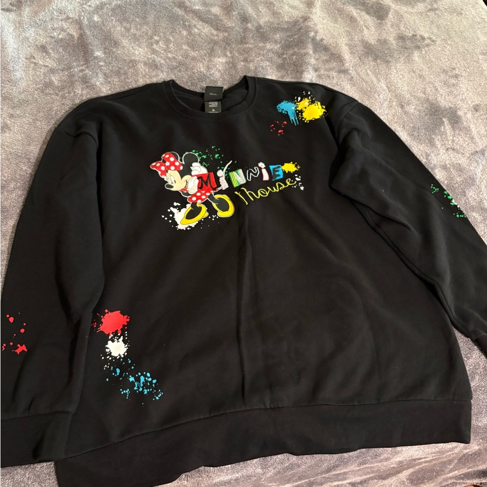 Disney Black Minnie Mouse Crewneck Sweater